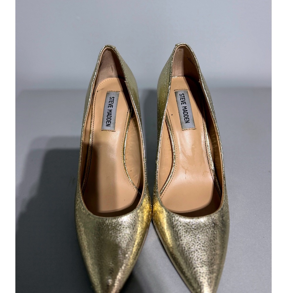 Steve Madden Luiza Gold Metallic Pointed Toe Stiletto Pumps Women's Size 8M - Picture 11 of 11